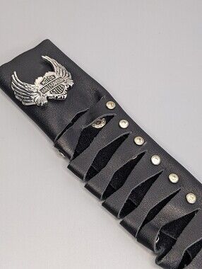 Harley Davidson Leather Hair Glove Ponytail Holder Motorcycle Accessory